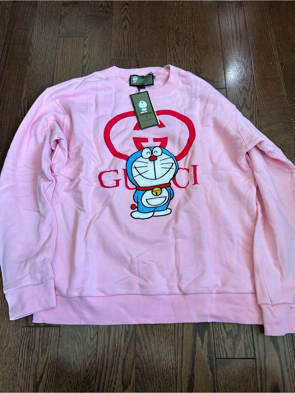 Gucci Pink Doraemon Graphic Crewneck Sweater